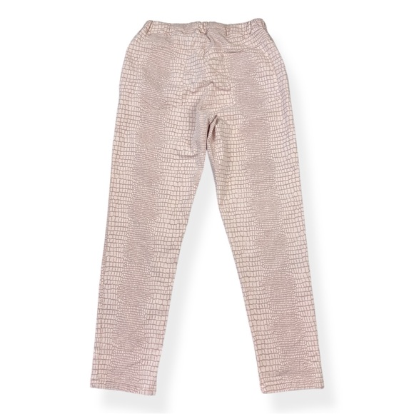 Made In Italy Pink Snake Print Pull On Pants Womens Size M Drawstring Pockets - Picture 2 of 4